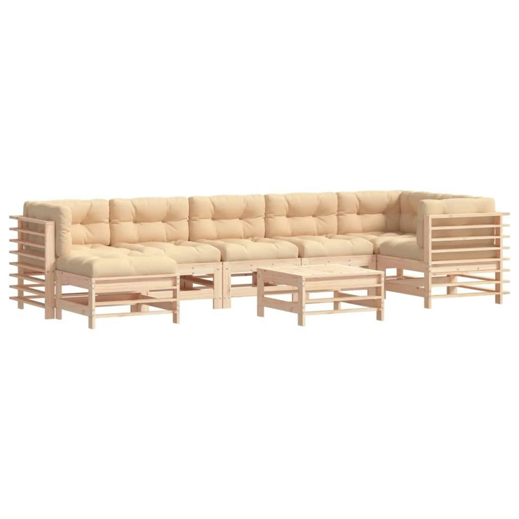 8 Piece Garden Lounge Set with Cushions Solid Wood 3185878