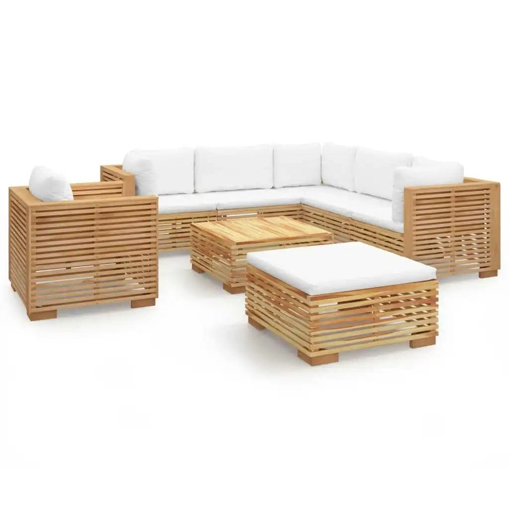 8 Piece Garden Lounge Set with Cushions Solid Teak Wood 3100877