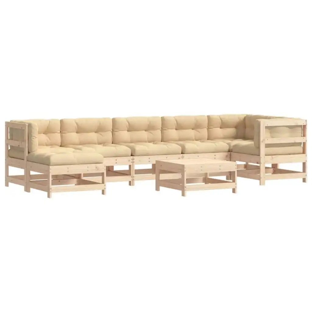 8 Piece Garden Lounge Set with Cushions Solid Wood 3185871