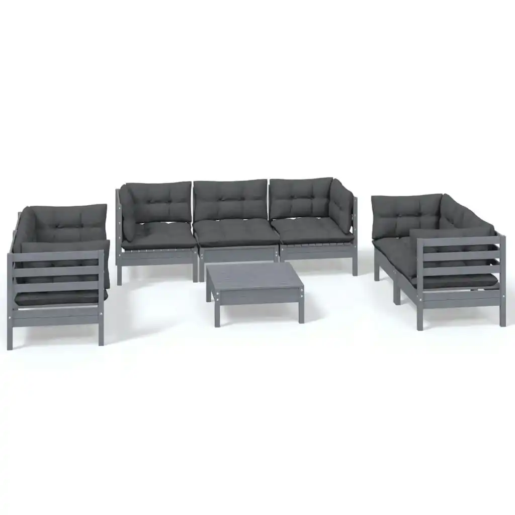 8 Piece Garden Lounge Set with Cushions Solid Pinewood 3096264