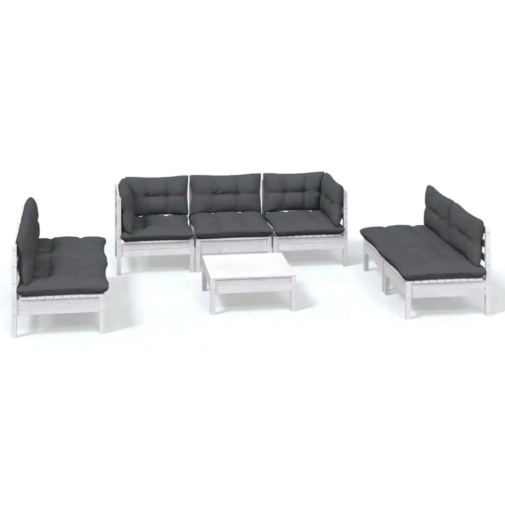 8 Piece Garden Lounge Set with Cushions Solid Pinewood 3096227