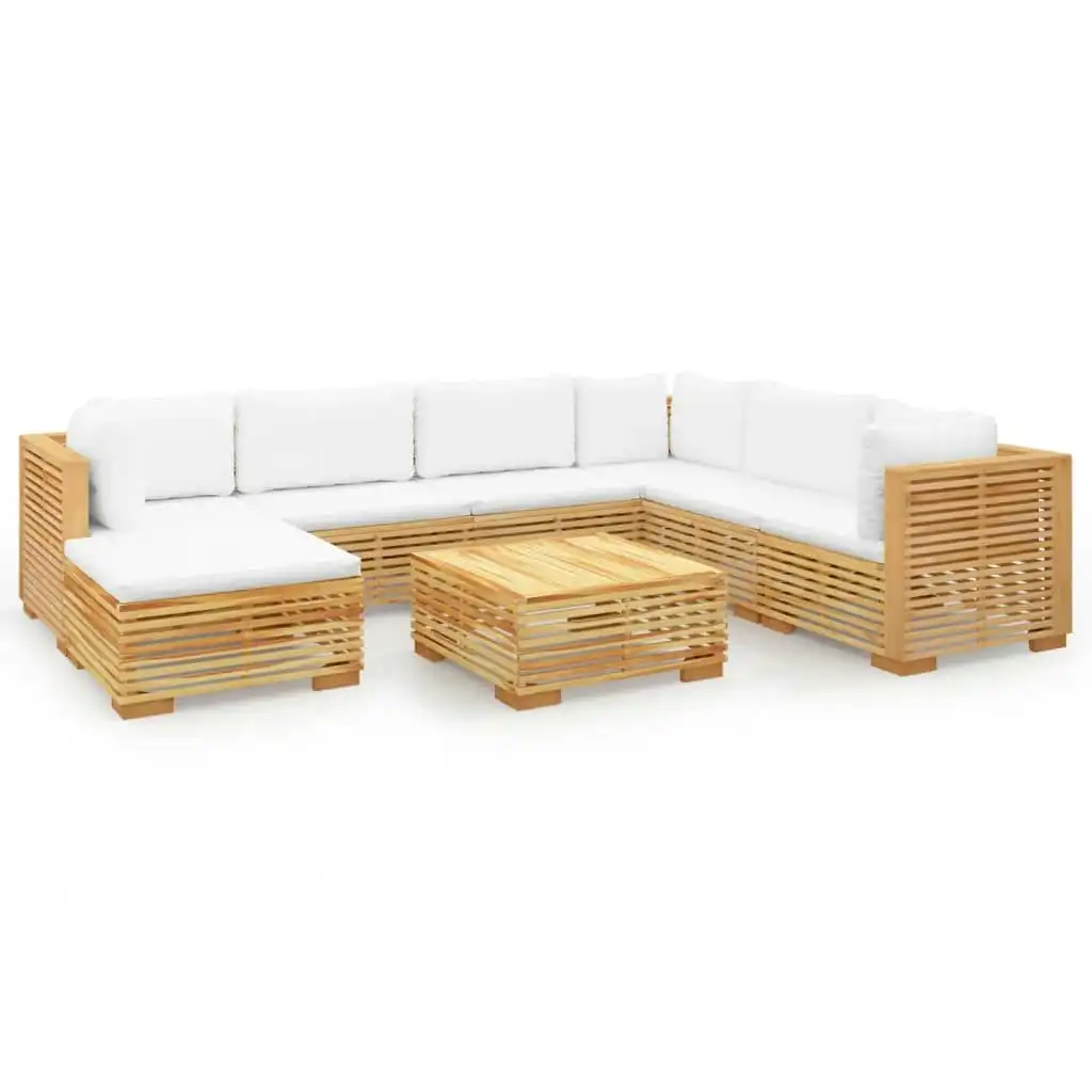 8 Piece Garden Lounge Set with Cushions Solid Teak Wood 3100879