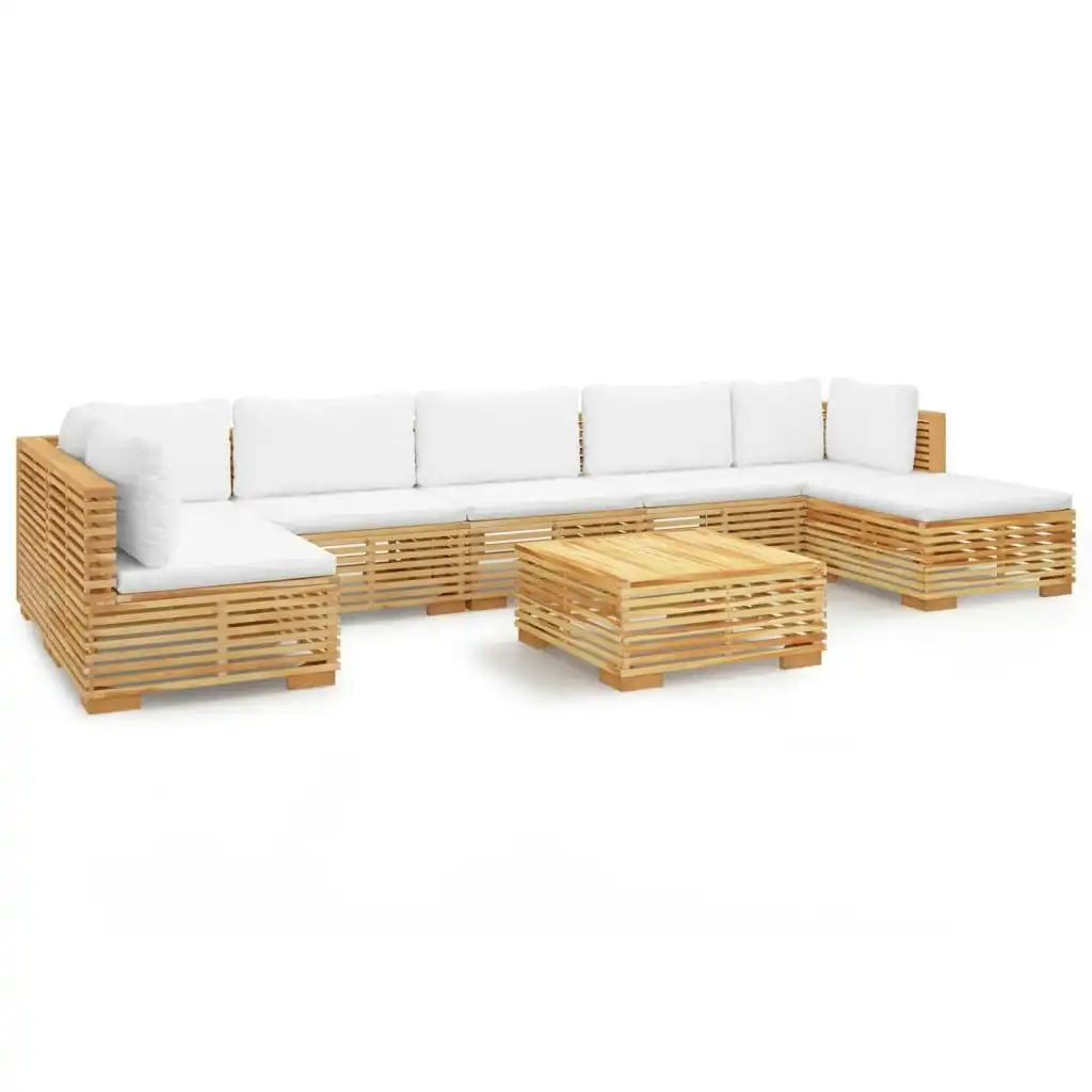 8 Piece Garden Lounge Set with Cushions Solid Wood Teak 3100909