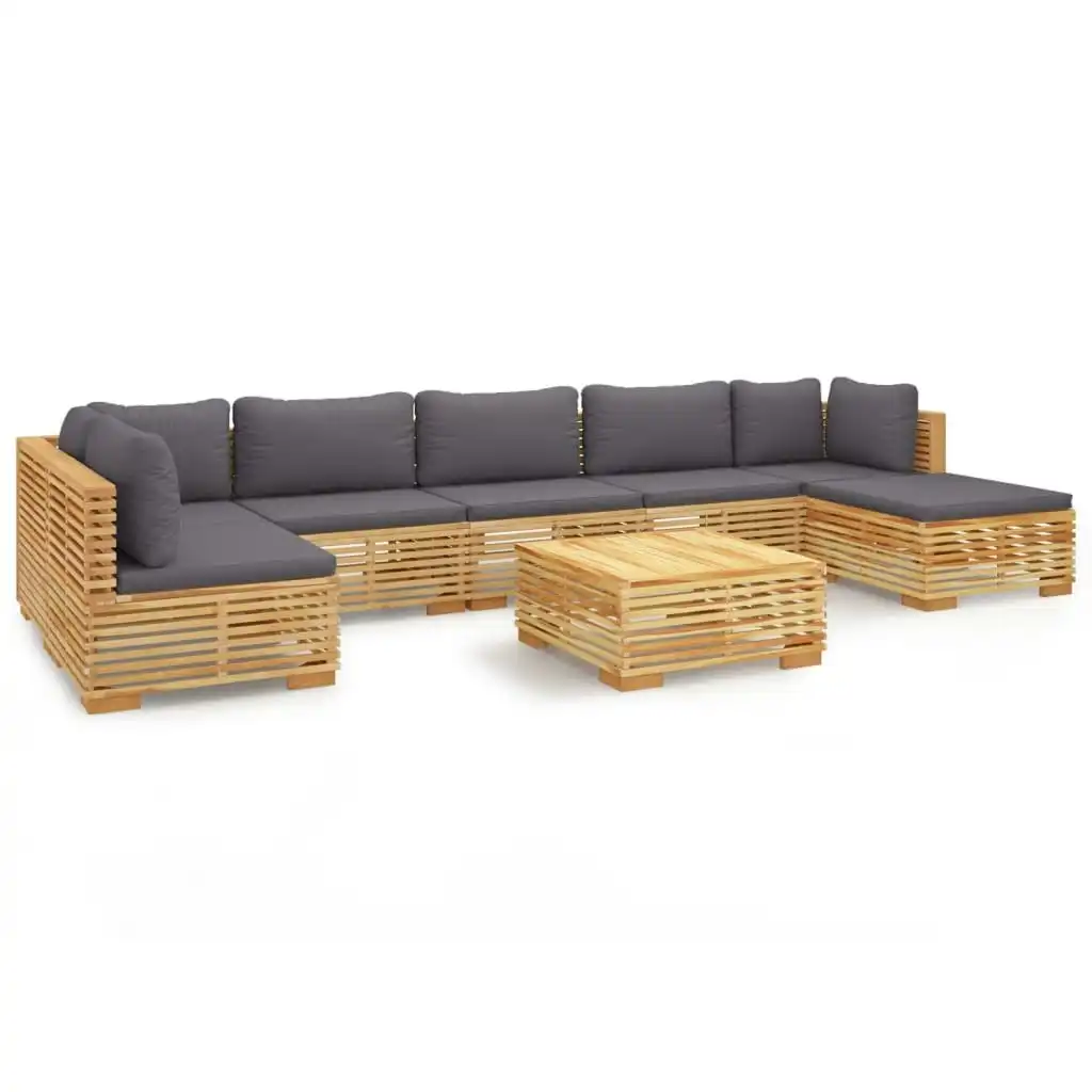 8 Piece Garden Lounge Set with Cushions Solid Wood Teak 3100910