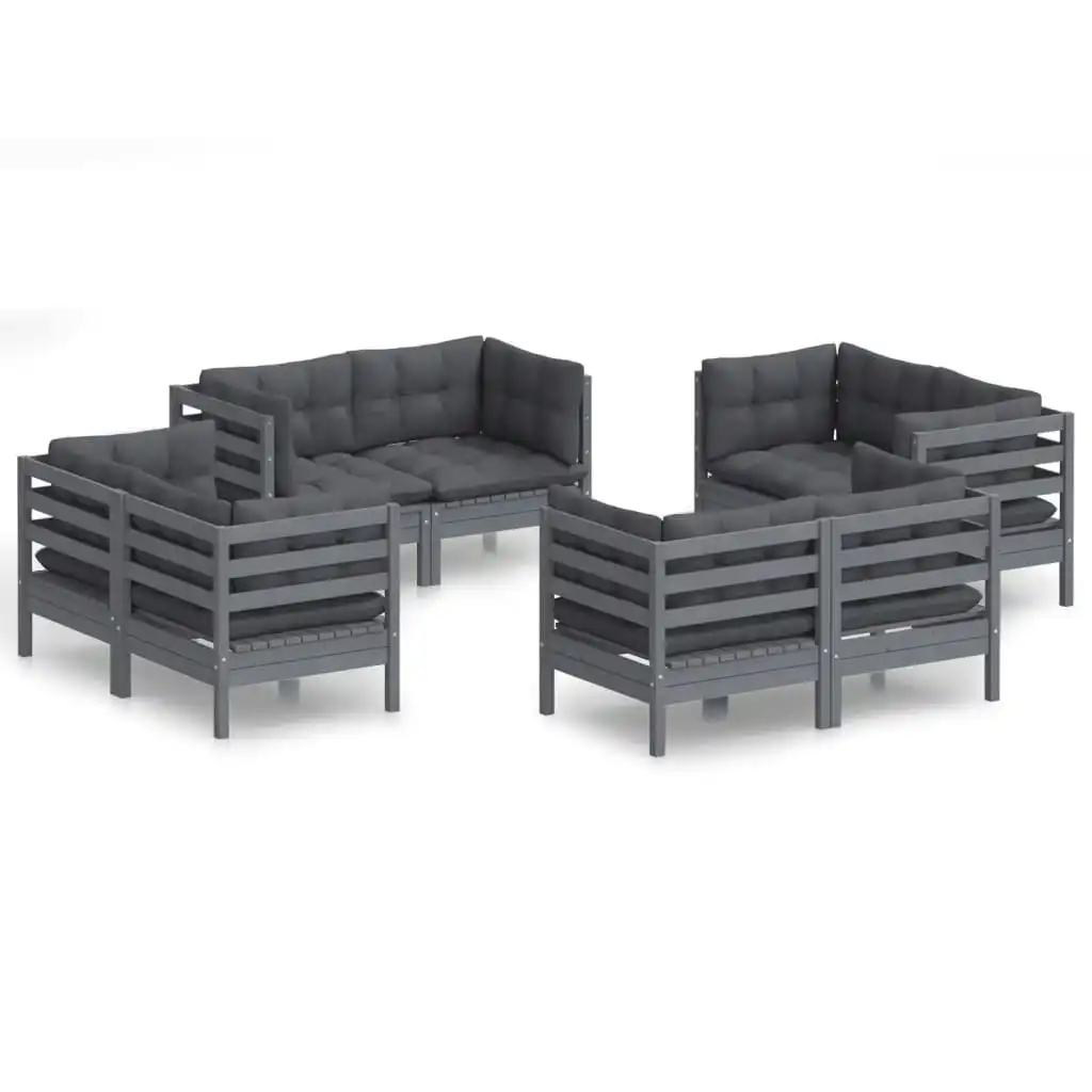 8 Piece Garden Lounge Set with Anthracite Cushions Pinewood 3096060