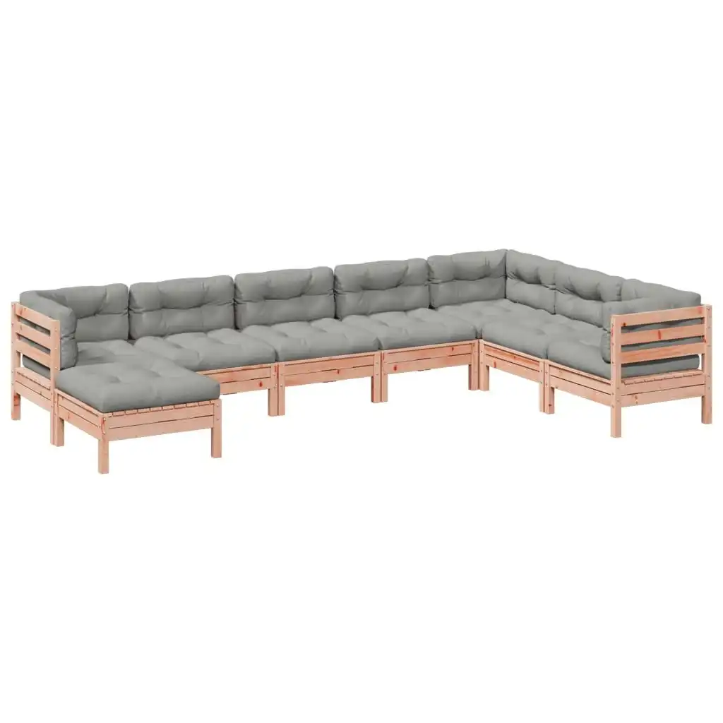 8 Piece Garden Sofa Set with Cushions Solid Wood Douglas Fir 3299579