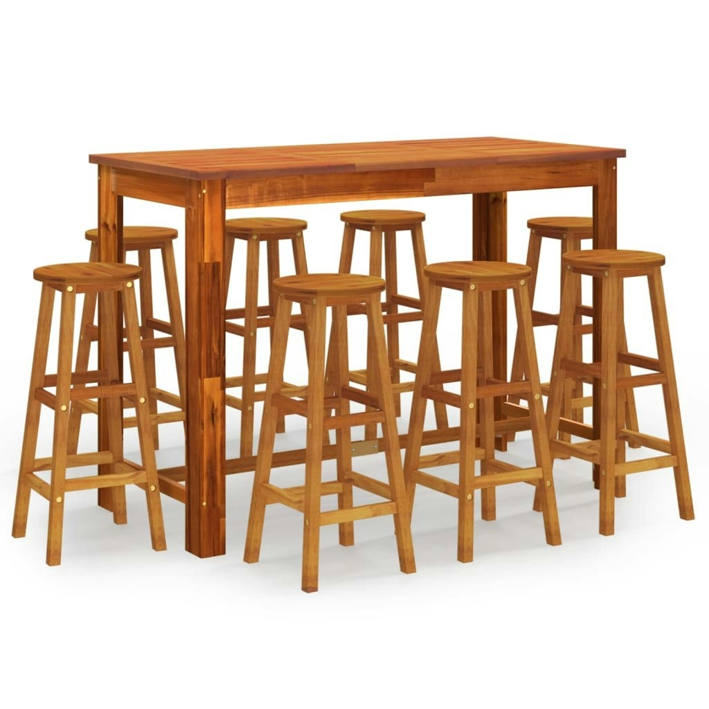 9 Piece Garden Bar Set Solid Wood Acacia 3116024