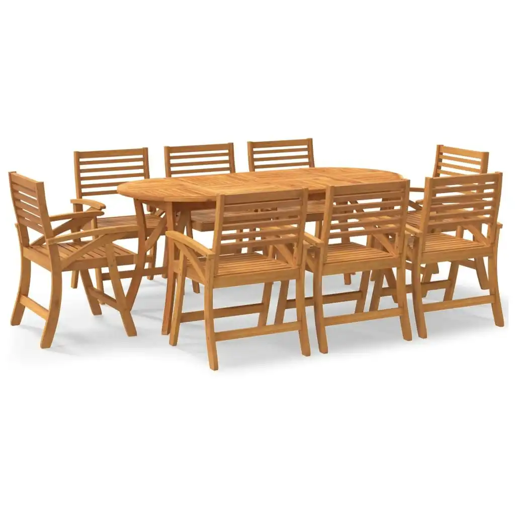 9 Piece Garden Dining Set Solid Wood Acacia 3155465