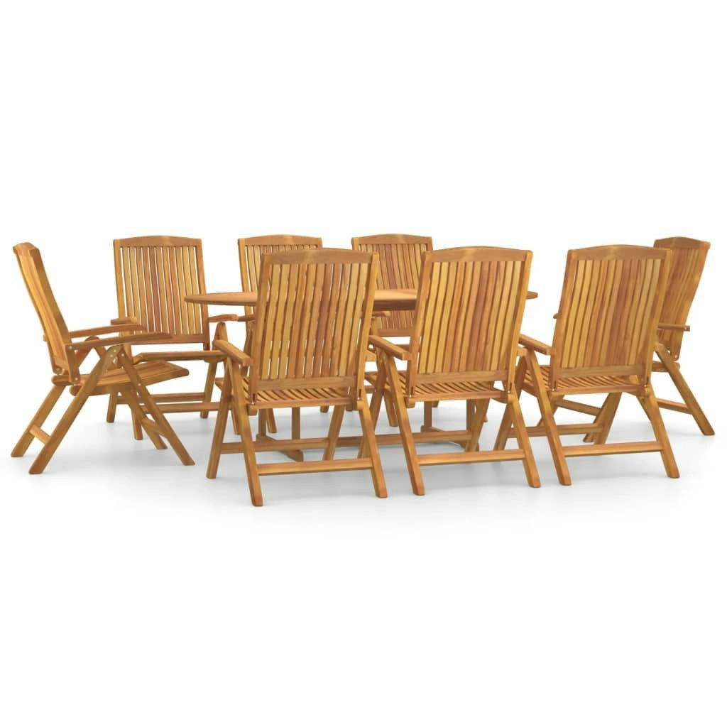 9 Piece Garden Dining Set Solid Wood Teak 3154920