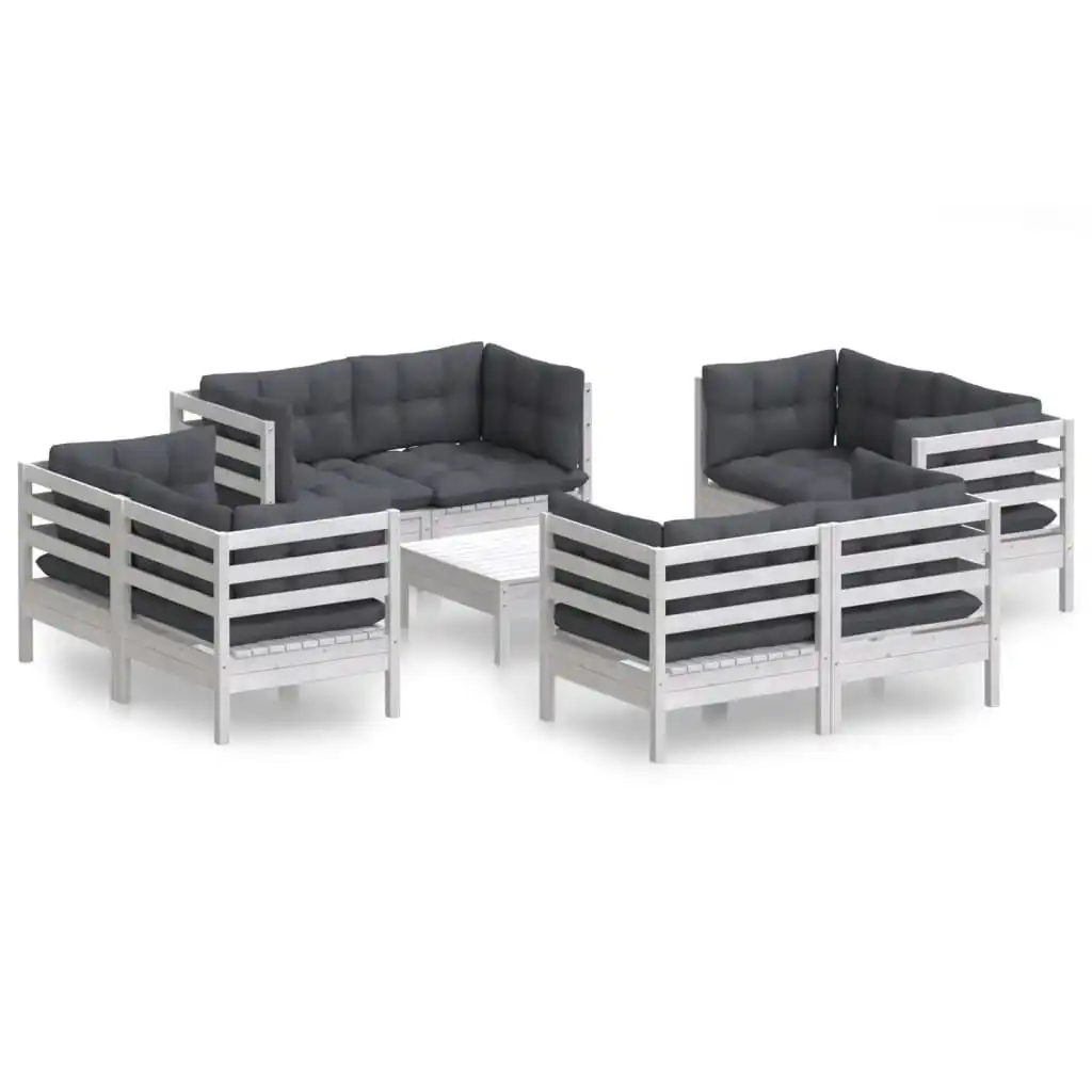 9 Piece Garden Lounge Set with Anthracite Cushions Pinewood 3096065