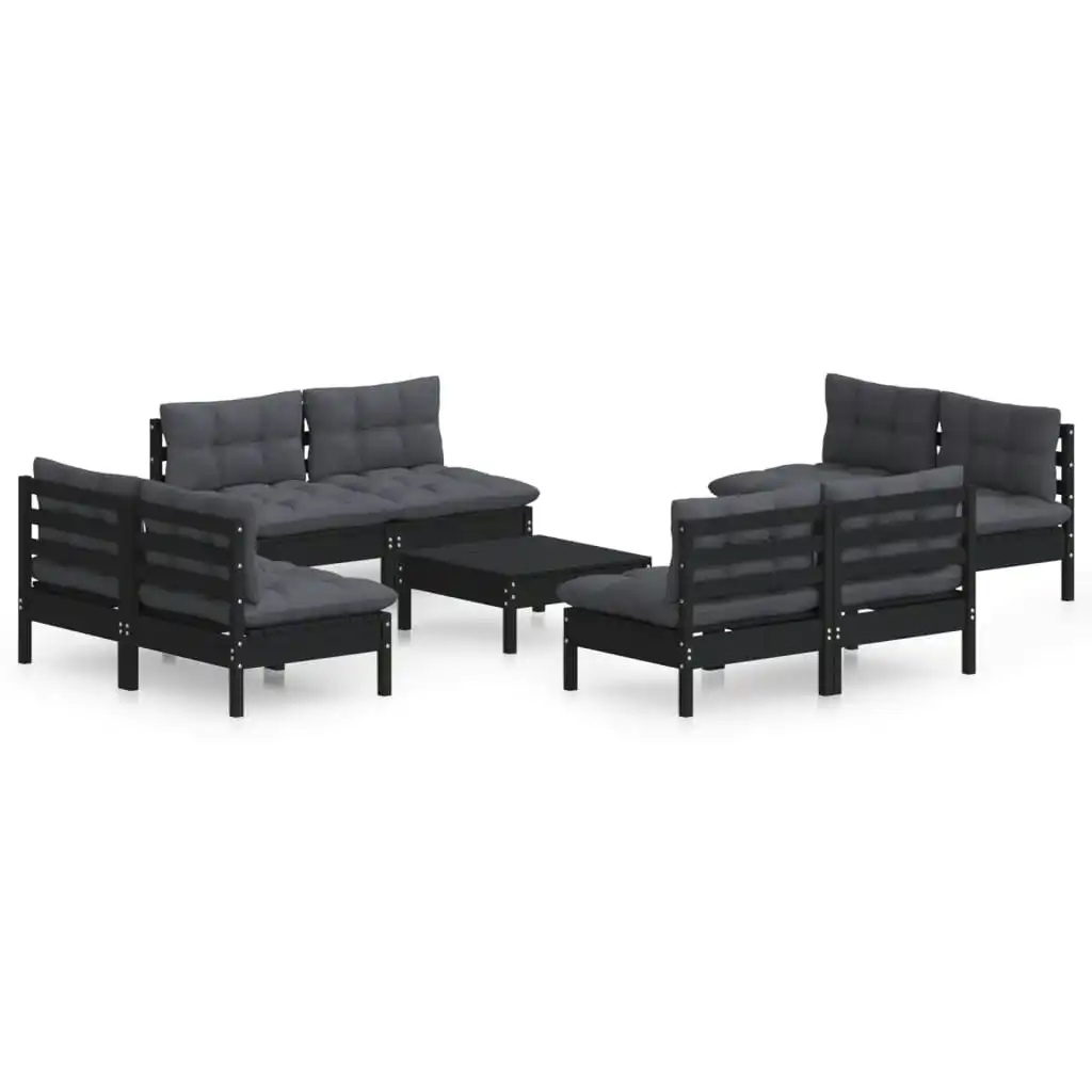 9 Piece Garden Lounge Set with Anthracite Cushions Pinewood 3096050