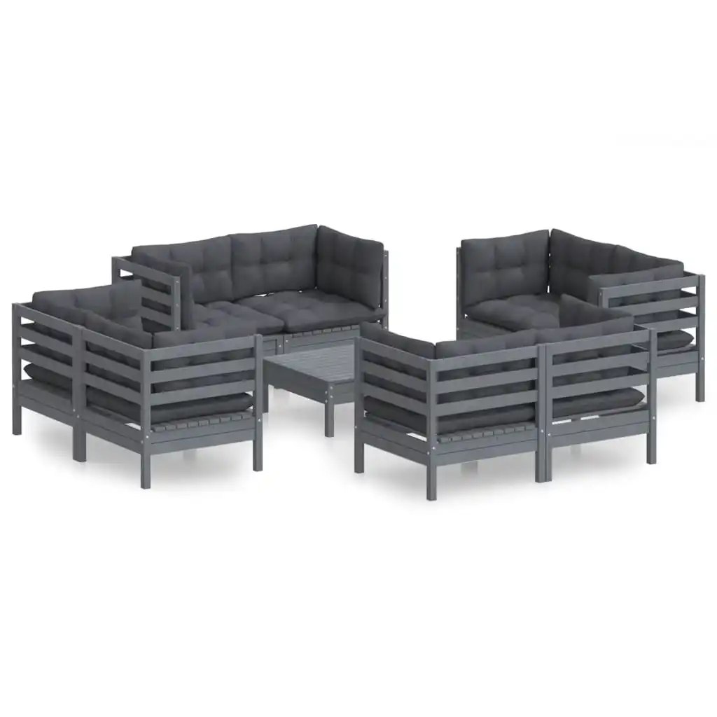 9 Piece Garden Lounge Set with Anthracite Cushions Pinewood 3096066