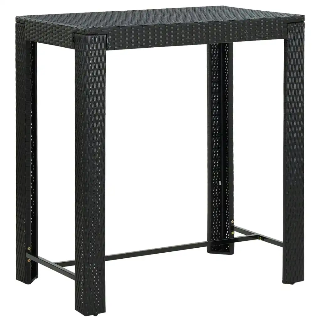 Garden Bar Table Black 100x60.5x110.5 cm Poly Rattan 45874