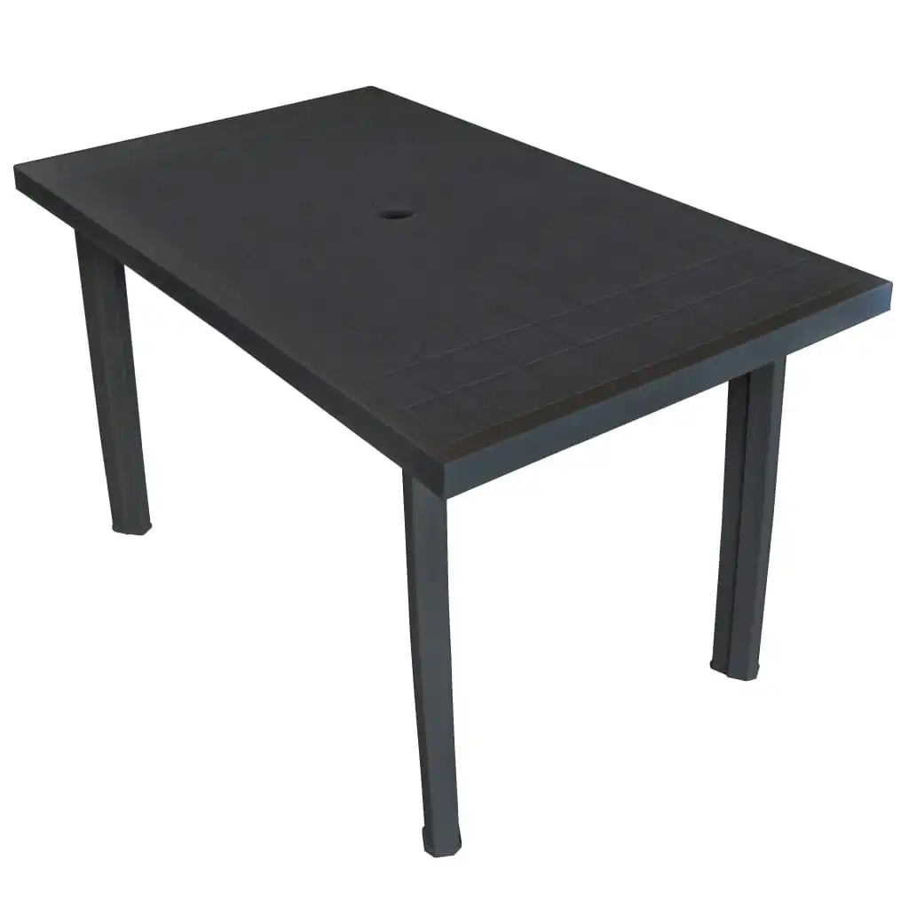 Garden Table Anthracite 126x76x72 cm Plastic 43599