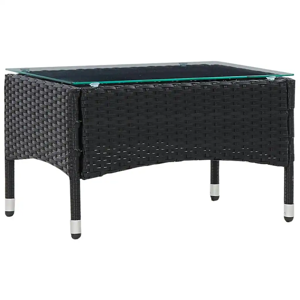 Coffee Table Black 60x40x36 cm Poly Rattan 45907