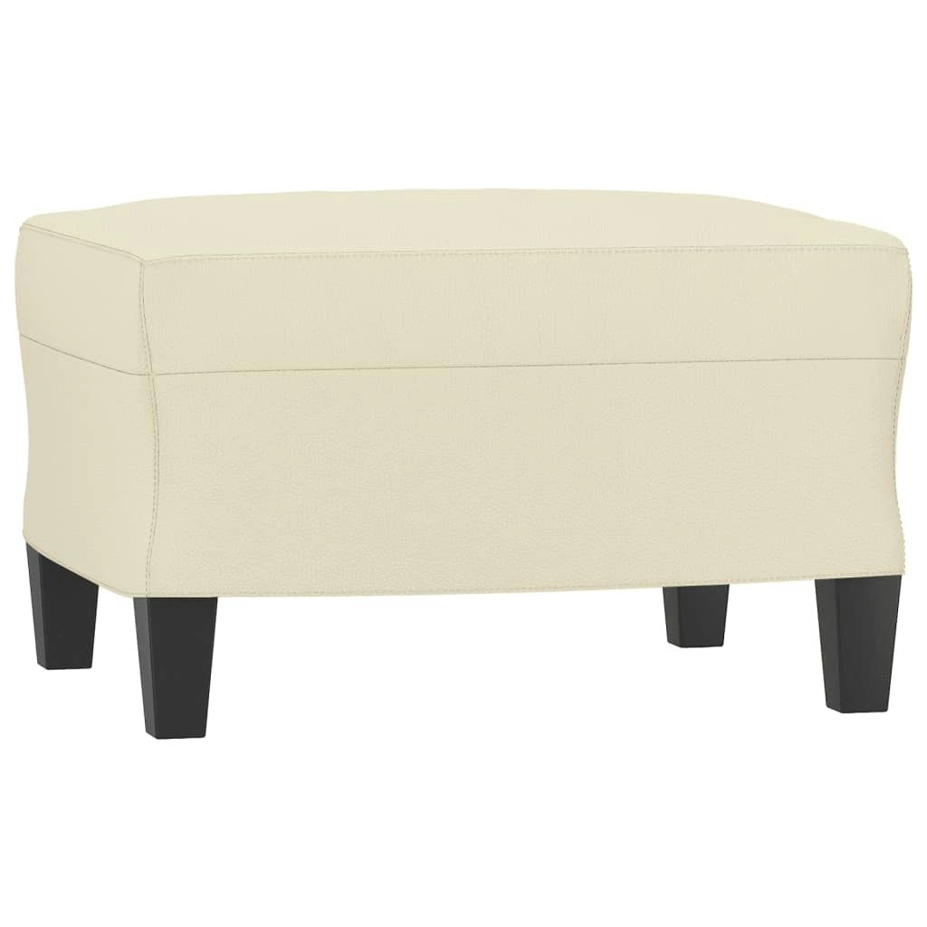 Footstool Cream 60x50x41 cm Faux Leather 349336