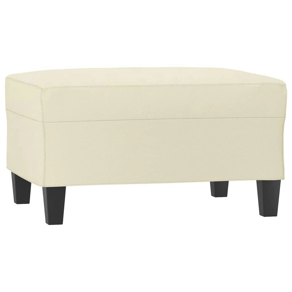 Footstool Cream 70x55x41 cm Faux Leather 349356