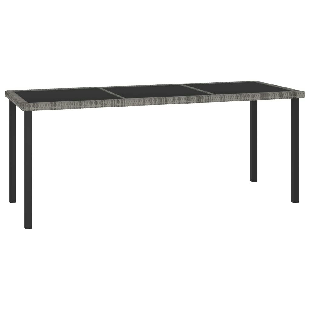 Garden Dining Table Grey 180x70x73 cm Poly Rattan 315119