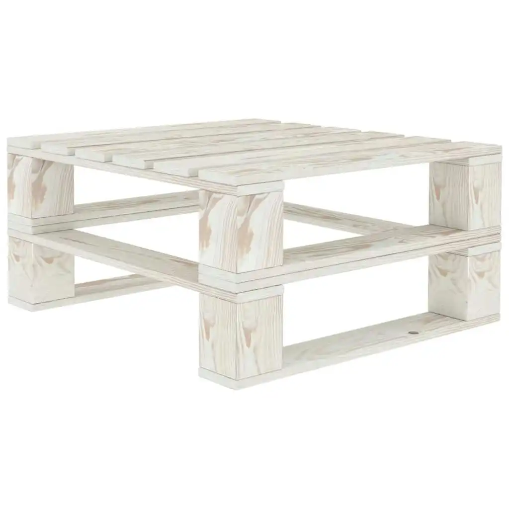 Garden Pallet Table White Wood 313572