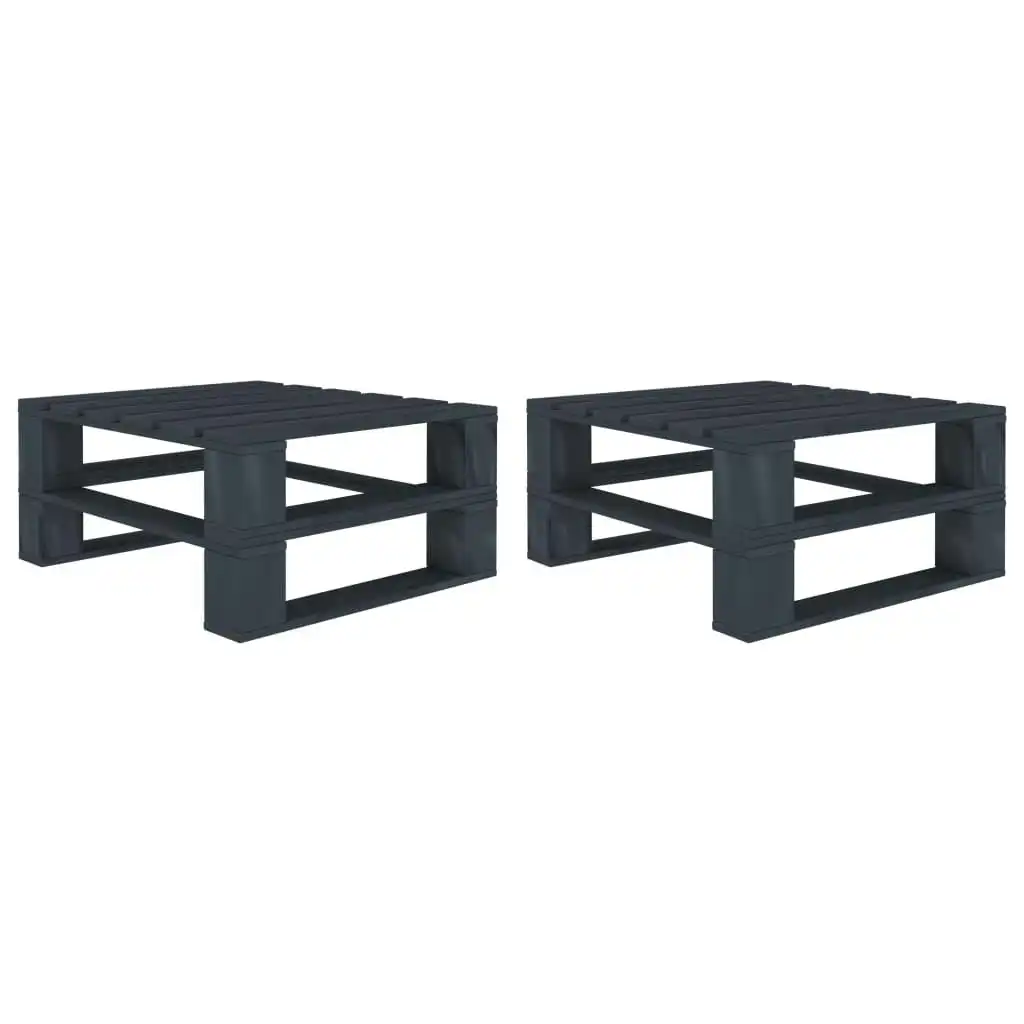 Garden Pallet Tables 2 pcs Grey Wood 313578