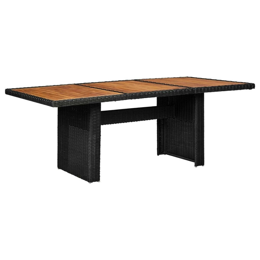 Garden Dining Table Black 200x100x74 cm Poly Rattan 310144