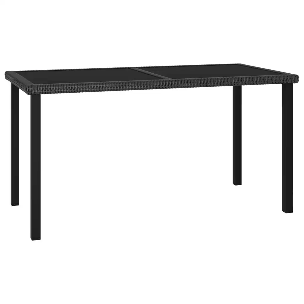 Garden Dining Table Black 140x70x73 cm Poly Rattan 315115