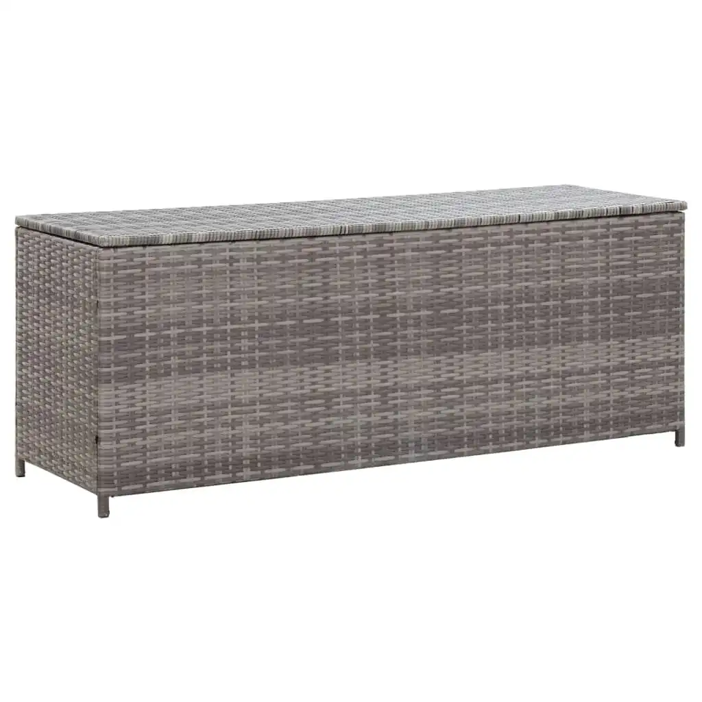 Garden Storage Box Grey 150x50x60 cm Poly Rattan 46462