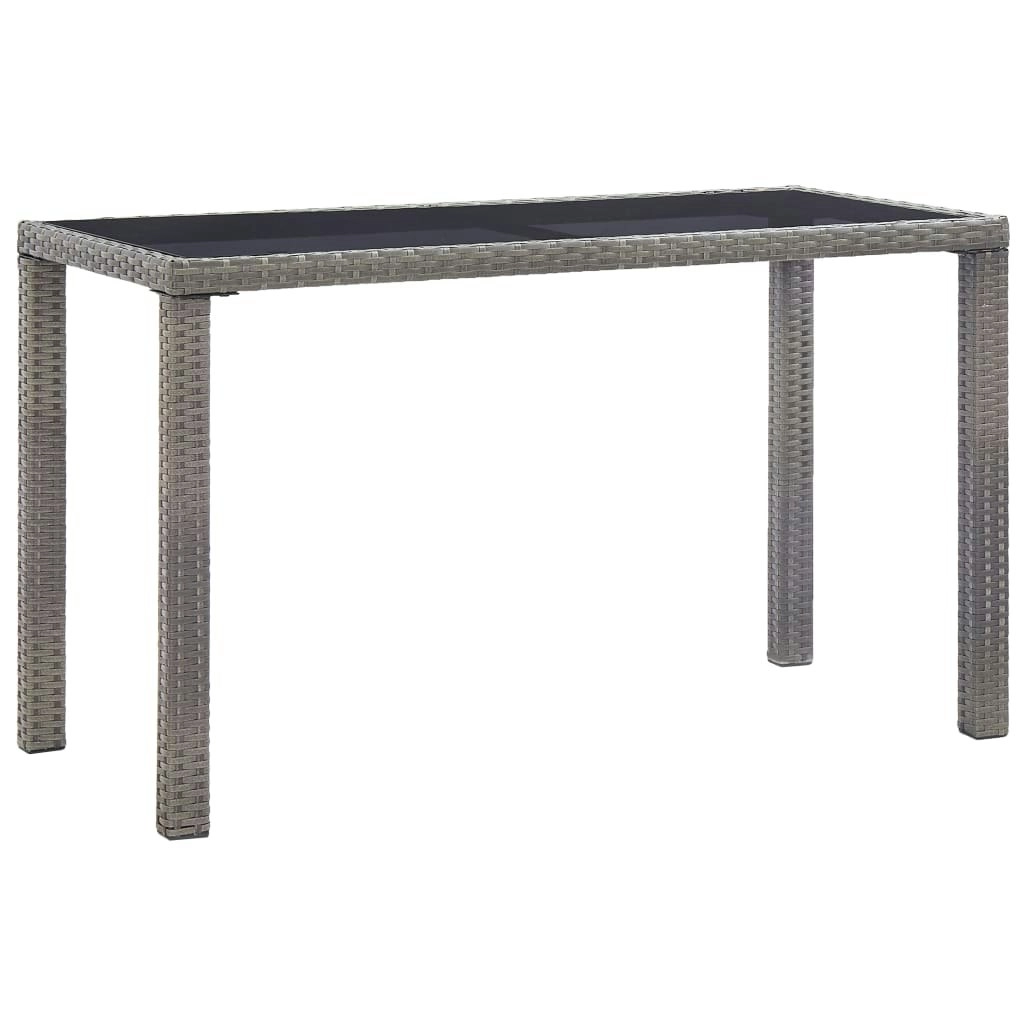 Garden Table Anthracite 123x60x74 cm Poly Rattan 46448