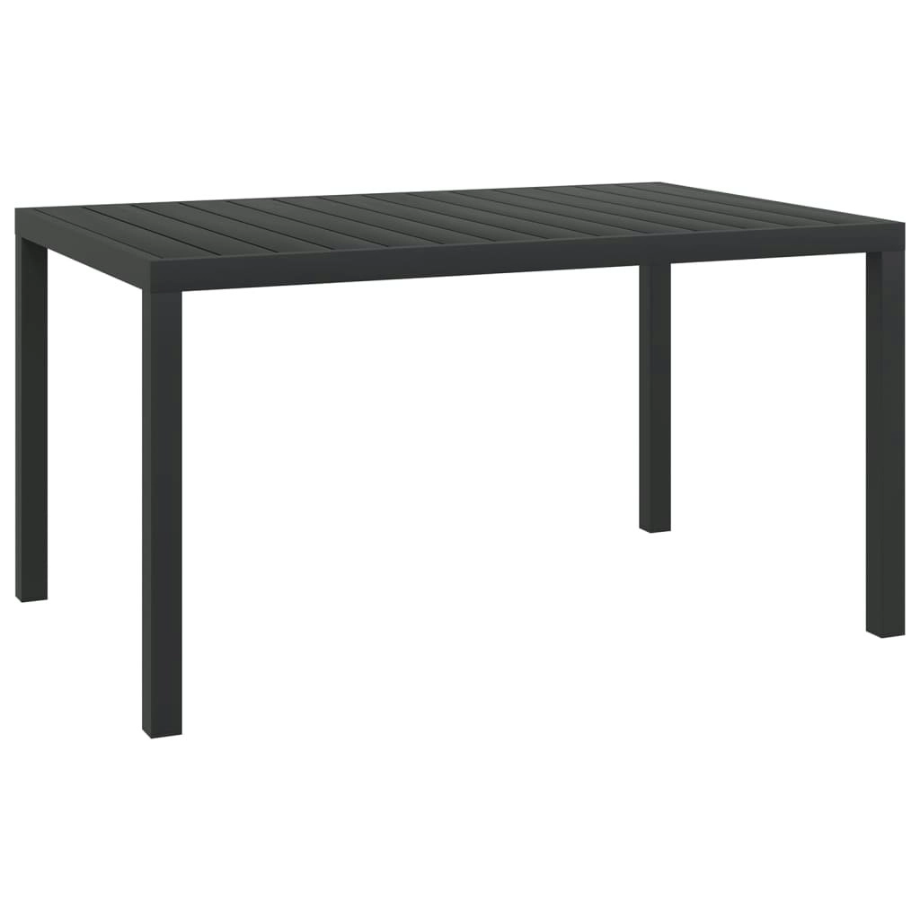 Garden Table Black 150x90x74 cm Aluminium and WPC 42791