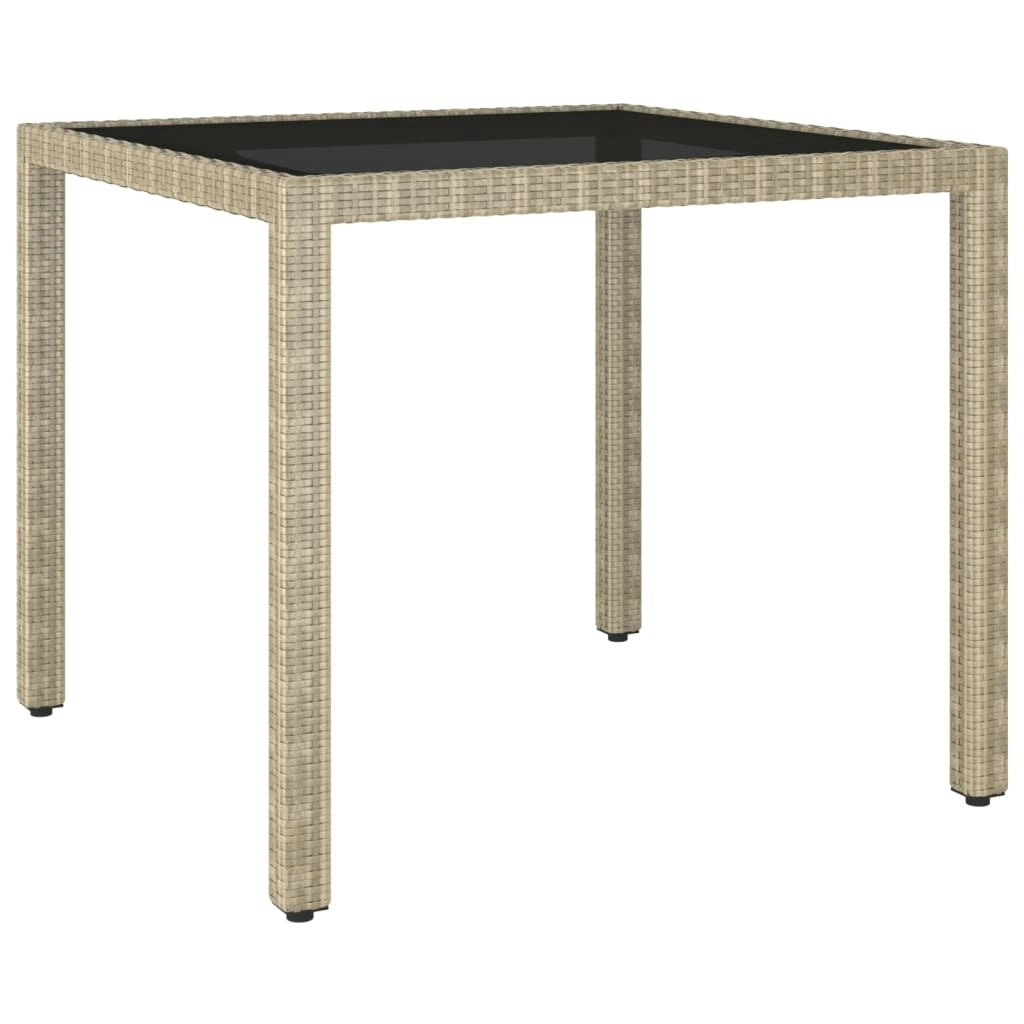 Garden Table Beige 90x90x75 cm Poly Rattan 310570