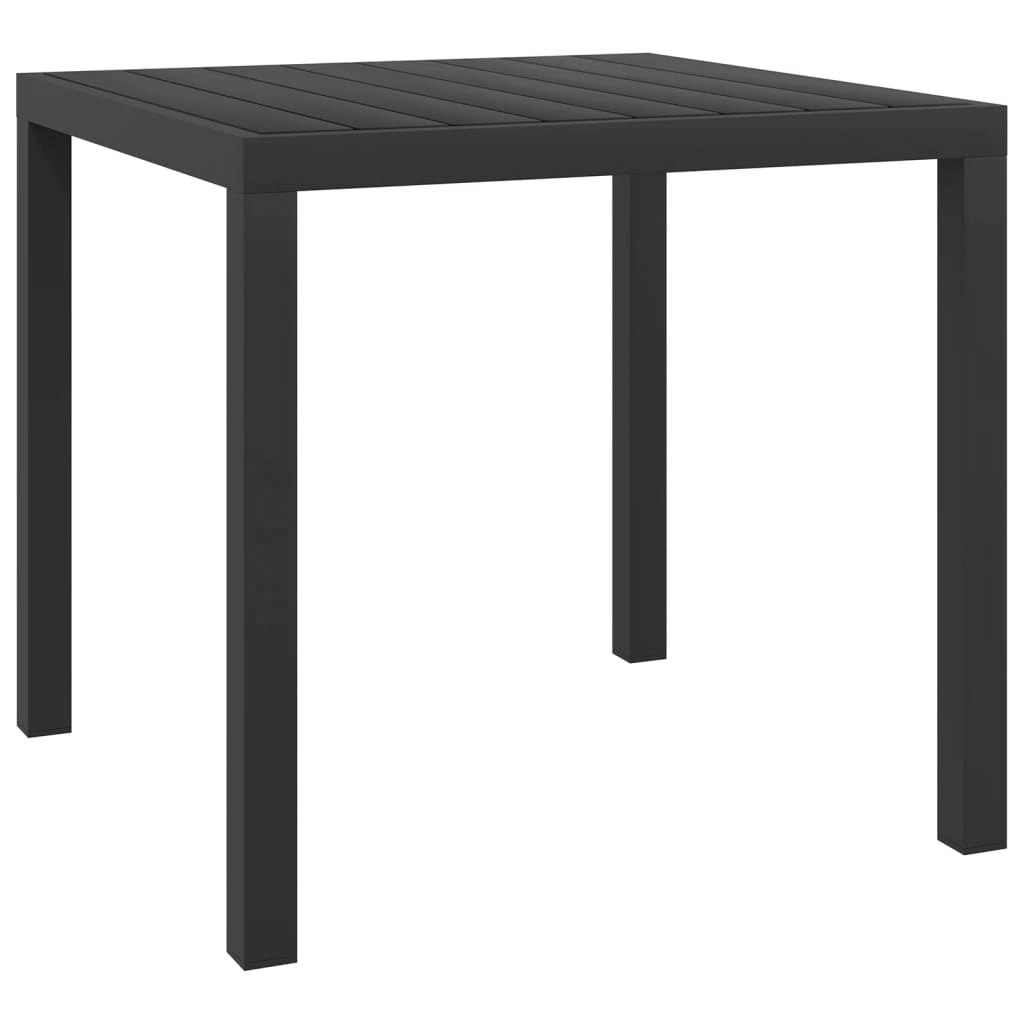 Garden Table Black 80x80x74 cm Aluminium and WPC 42790