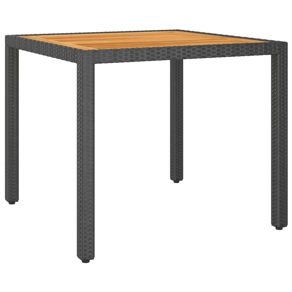 Garden Table Black 90x90x75 cm Poly Rattan 310572