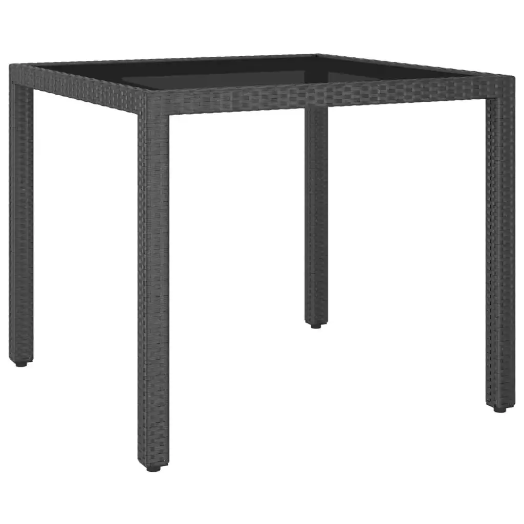 Garden Table Black 90x90x75 cm Poly Rattan 310568