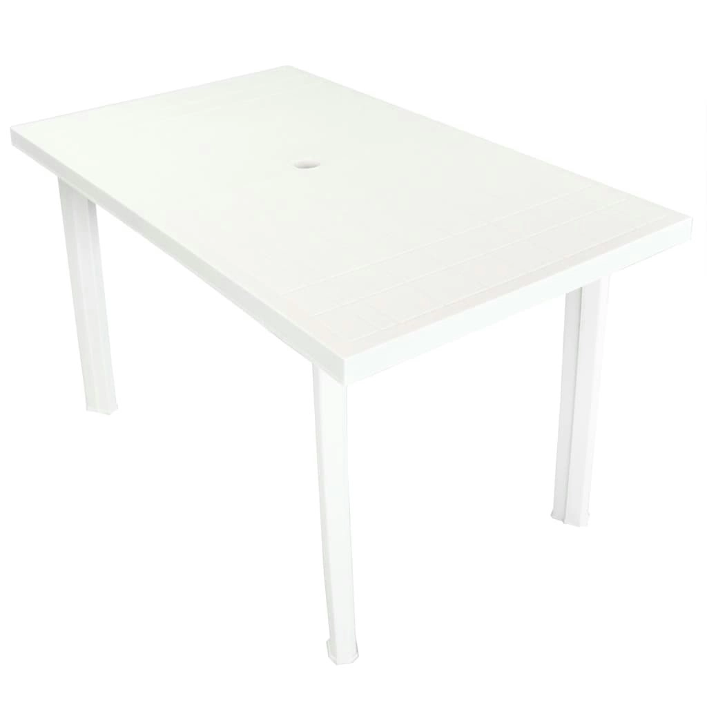 Garden Table White 126x76x72 cm Plastic 43597