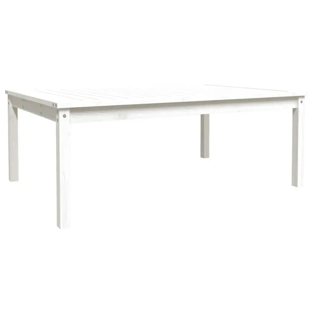 Garden Table White 121x82.5x45 cm Solid Wood Pine 824128