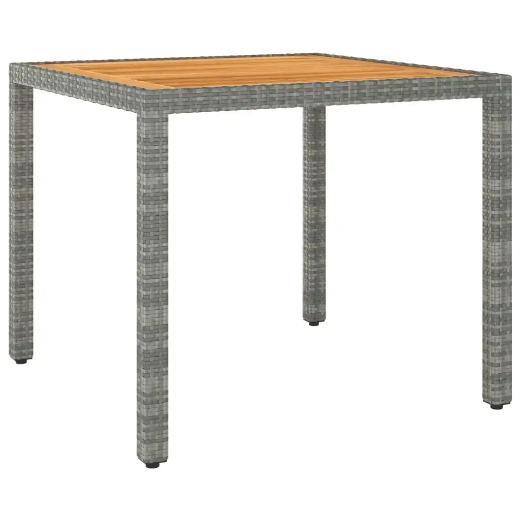 Garden Table Grey 90x90x75 cm Poly Rattan 310573