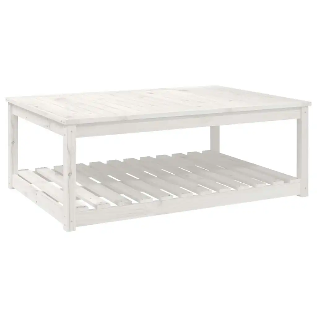 Garden Table White 121x82.5x45 cm Solid Wood Pine 824149