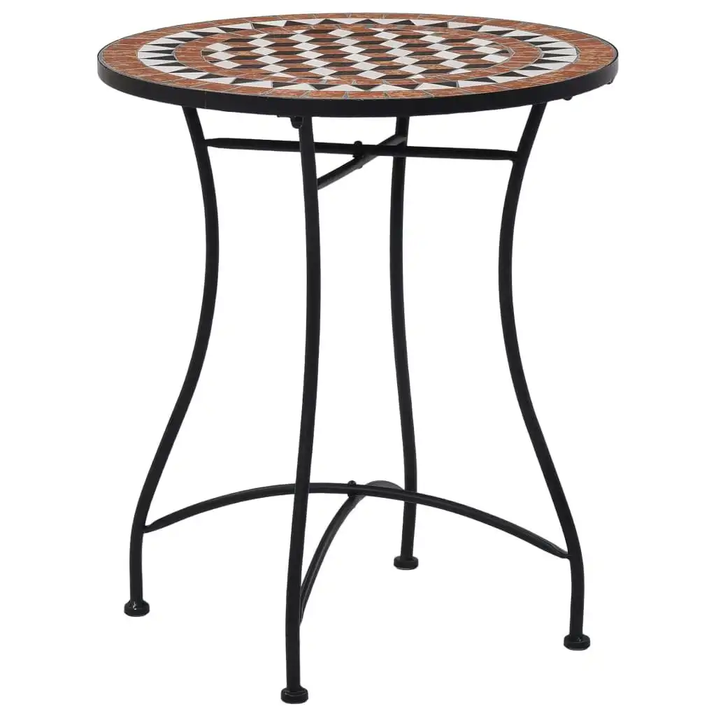 Mosaic Bistro Table Brown 60cm Ceramic 46713