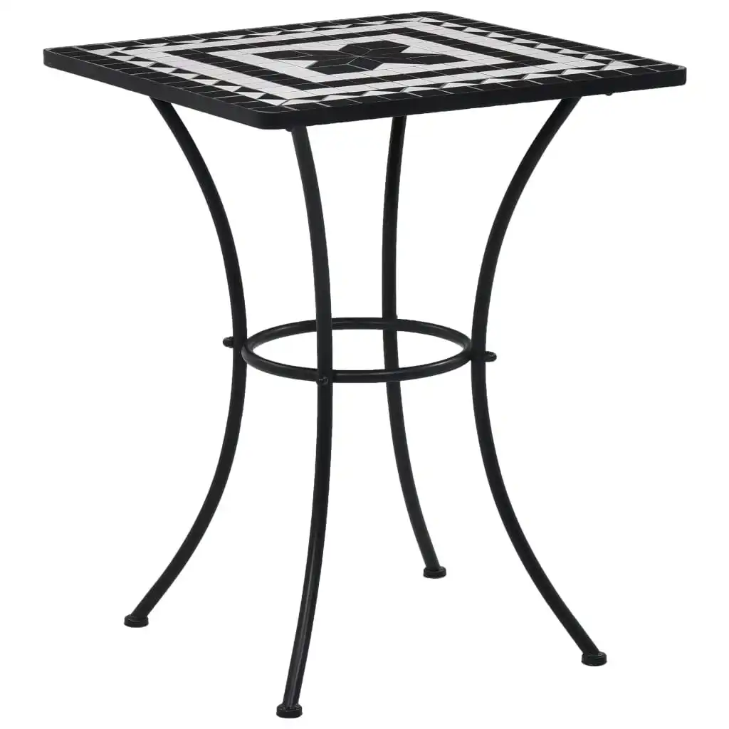 Mosaic Bistro Table Black and White 60 cm Ceramic 46707