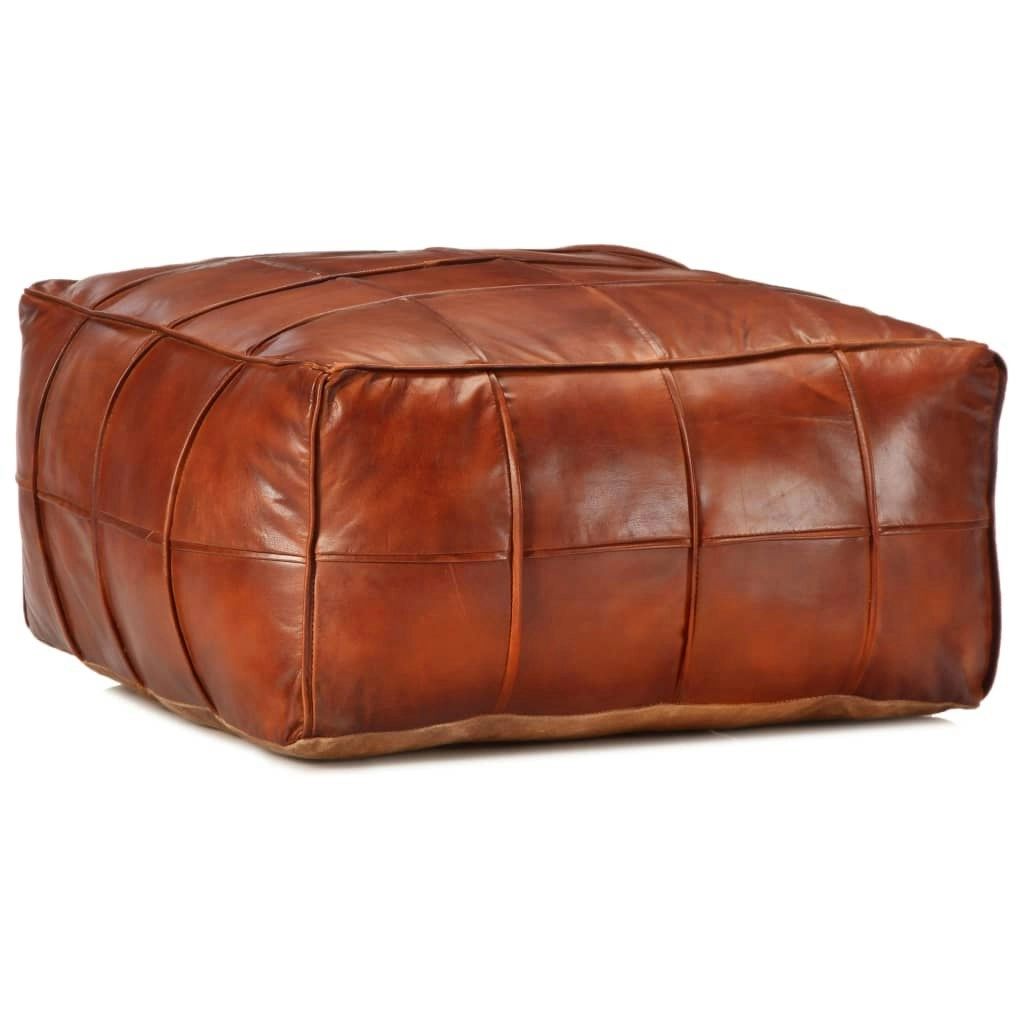 Pouffe Tan 60x60x30 cm Genuine Goat Leather 248132