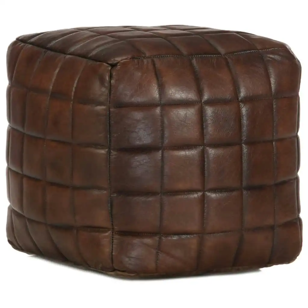 Pouffe Dark Brown 40x40x40 cm Genuine Goat Leather 248136