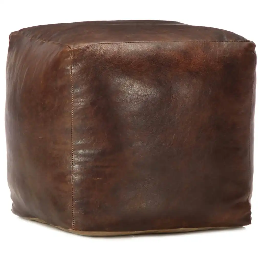 Pouffe Dark Brown 40x40x40 cm Genuine Goat Leather 248127