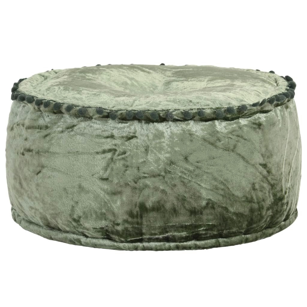 Round Pouffe Velvet 40x20 cm Green 287567