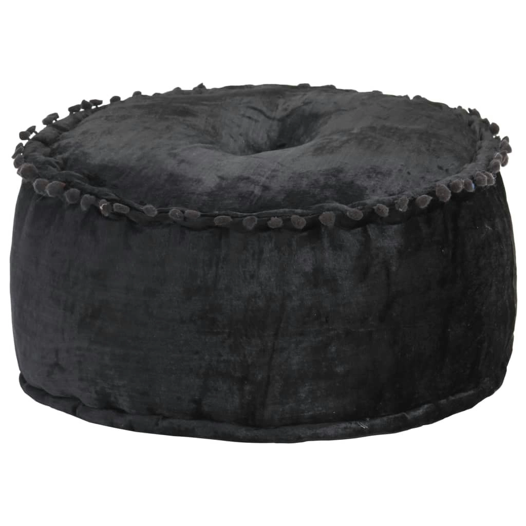 Round Pouffe Velvet 40x20 cm Anthracite 287565