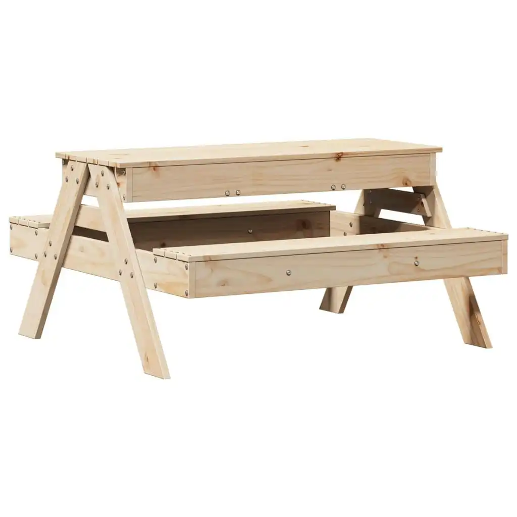 Picnic Table with Sandpit for Kids Solid Wood Pine 832592