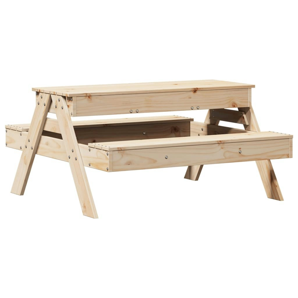 Picnic Table with Sandpit for Kids Solid Wood Pine 832592