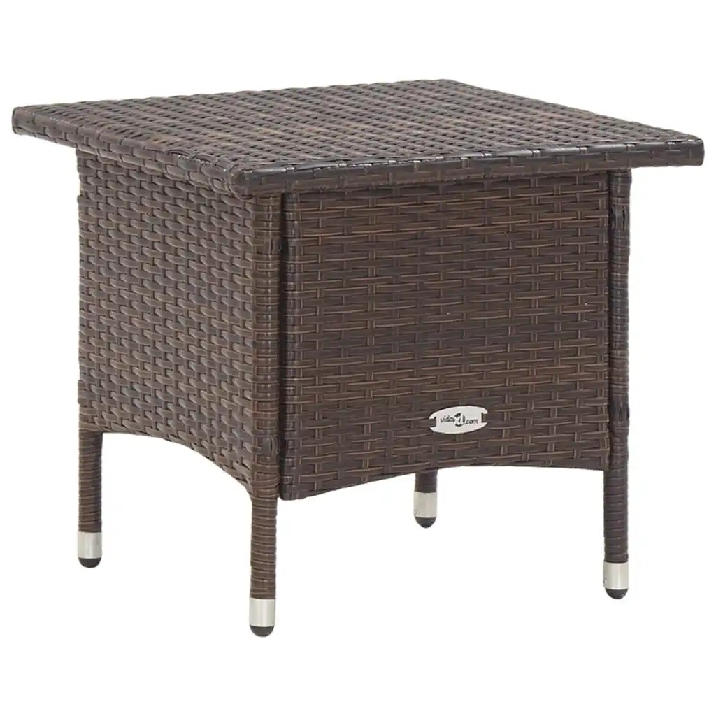 Tea Table Brown 50x50x47 cm Poly Rattan 46251