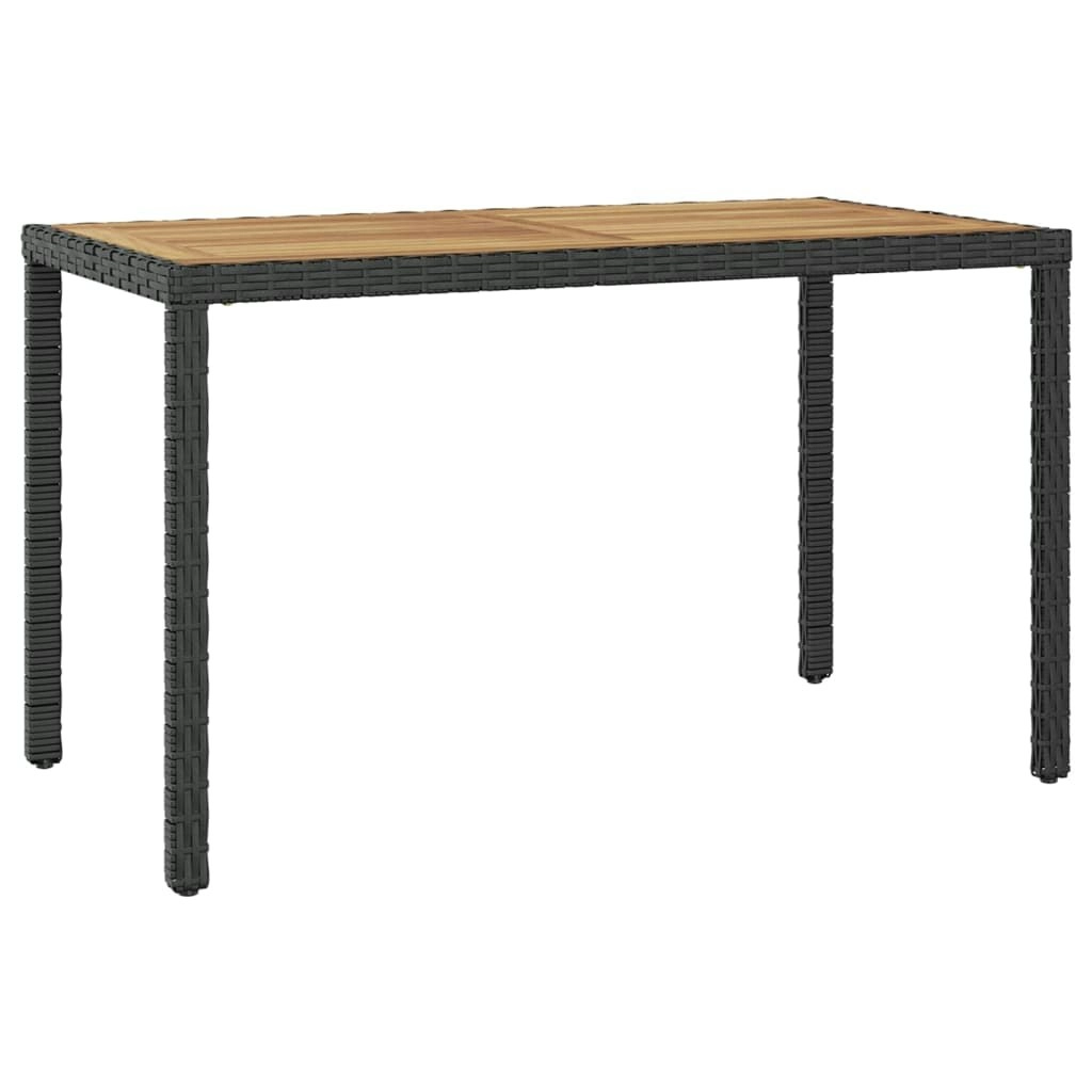 Garden Table Black and Brown 123x60x74 cm Solid Acacia Wood 46450