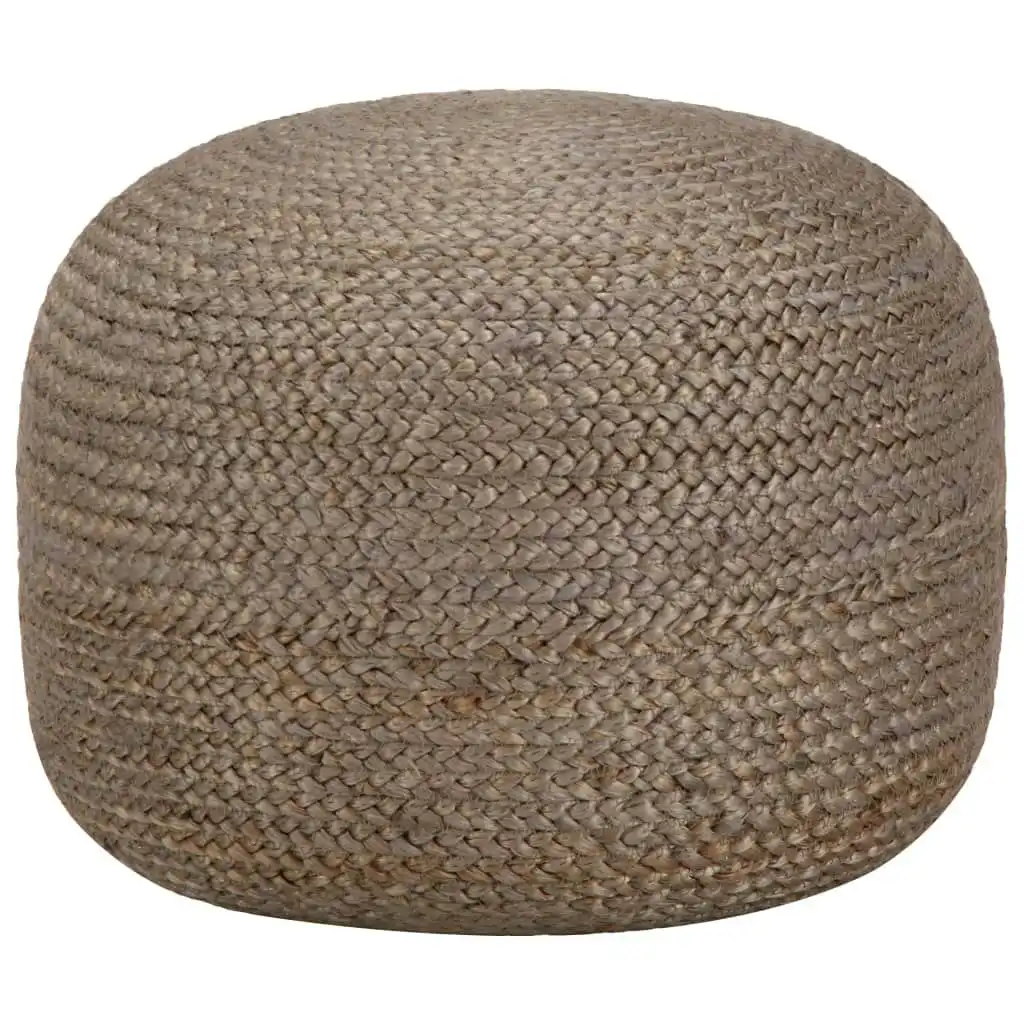 Handmade Pouffe Light Grey 45x30 cm Jute 248081