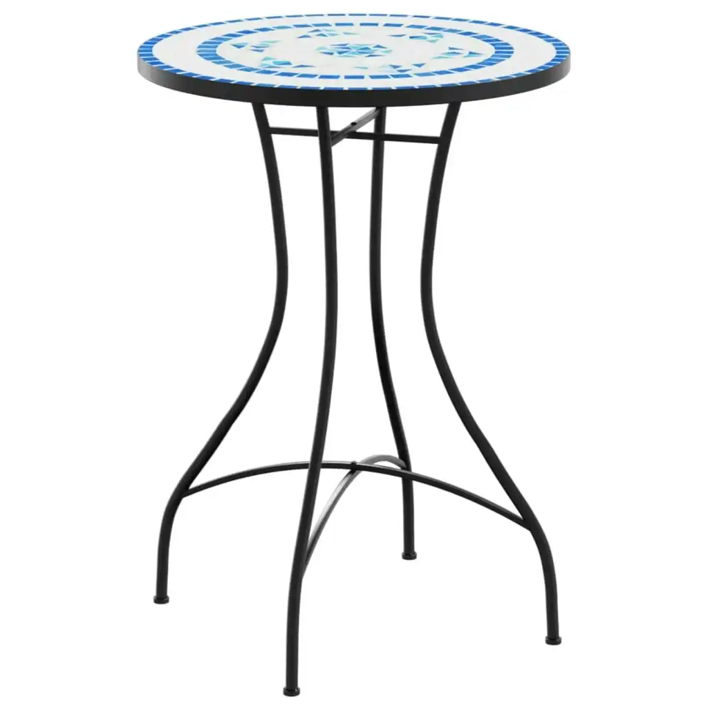 Mosaic Bistro Table Blue and White Ã˜50x70 cm Ceramic 4003399